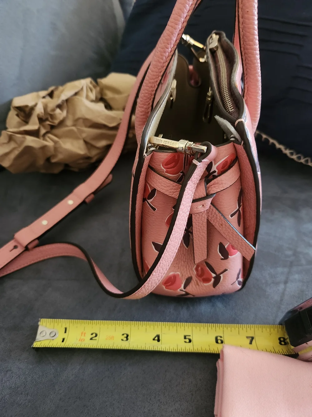 Kate Spade Knott Ditsy Rose Leather Satchel